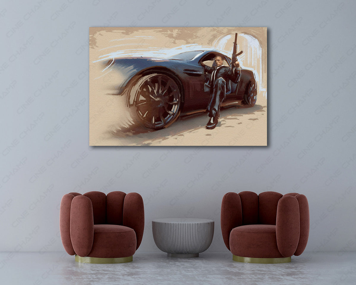 007 spy car cinematic artwork