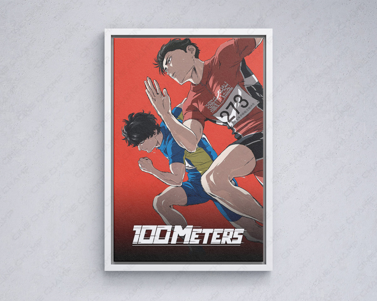 100 METERS Canvas Wall Art Anime Track Racing Home Decor