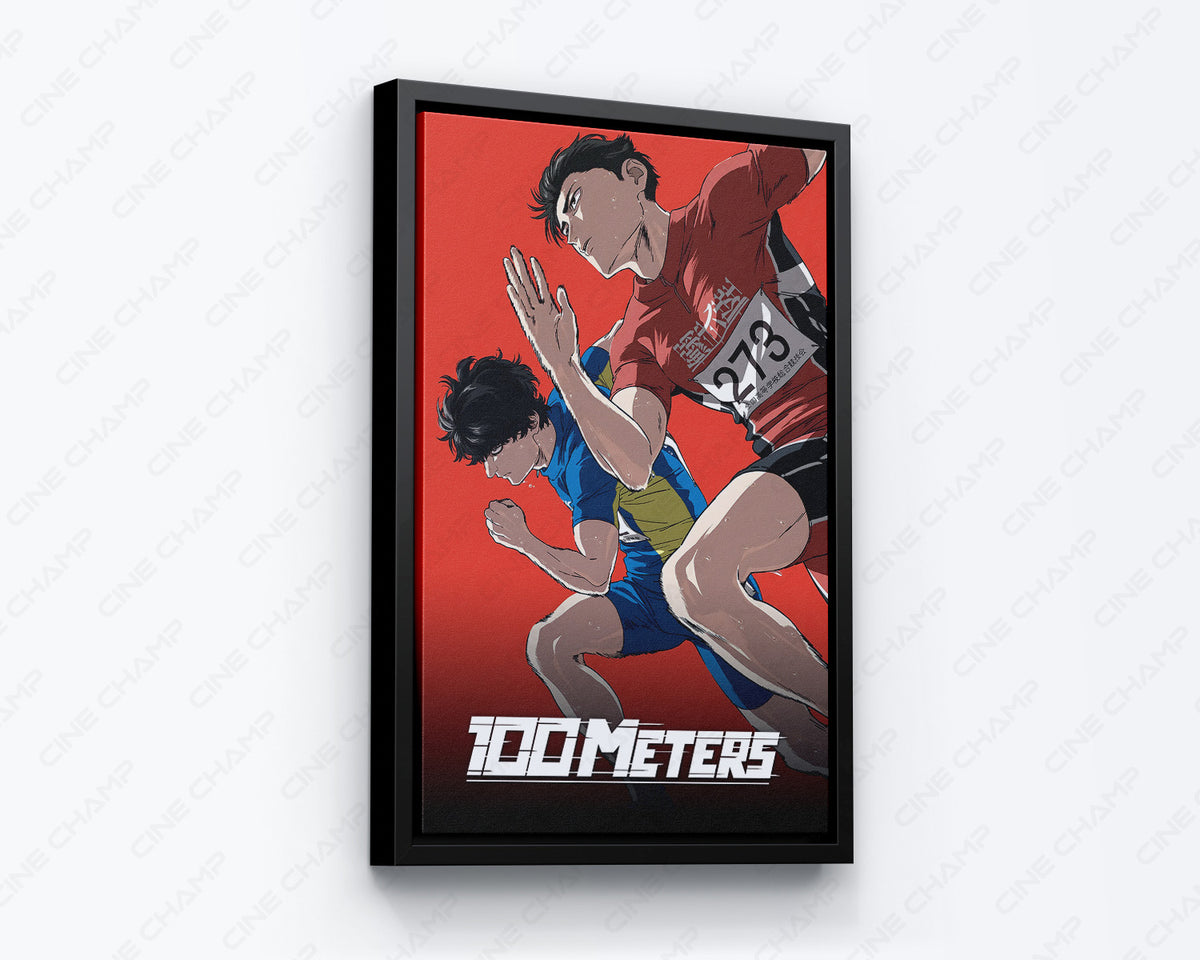 100 METERS Canvas Wall Art Anime Track Racing Home Decor