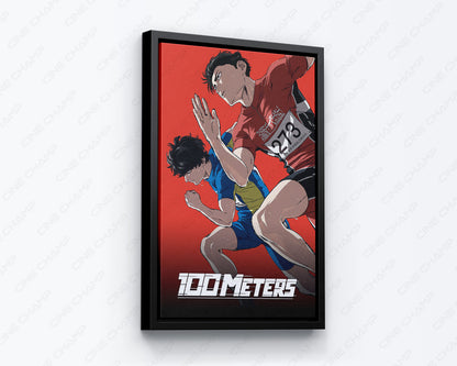 100 METERS Canvas Wall Art Anime Track Racing Home Decor