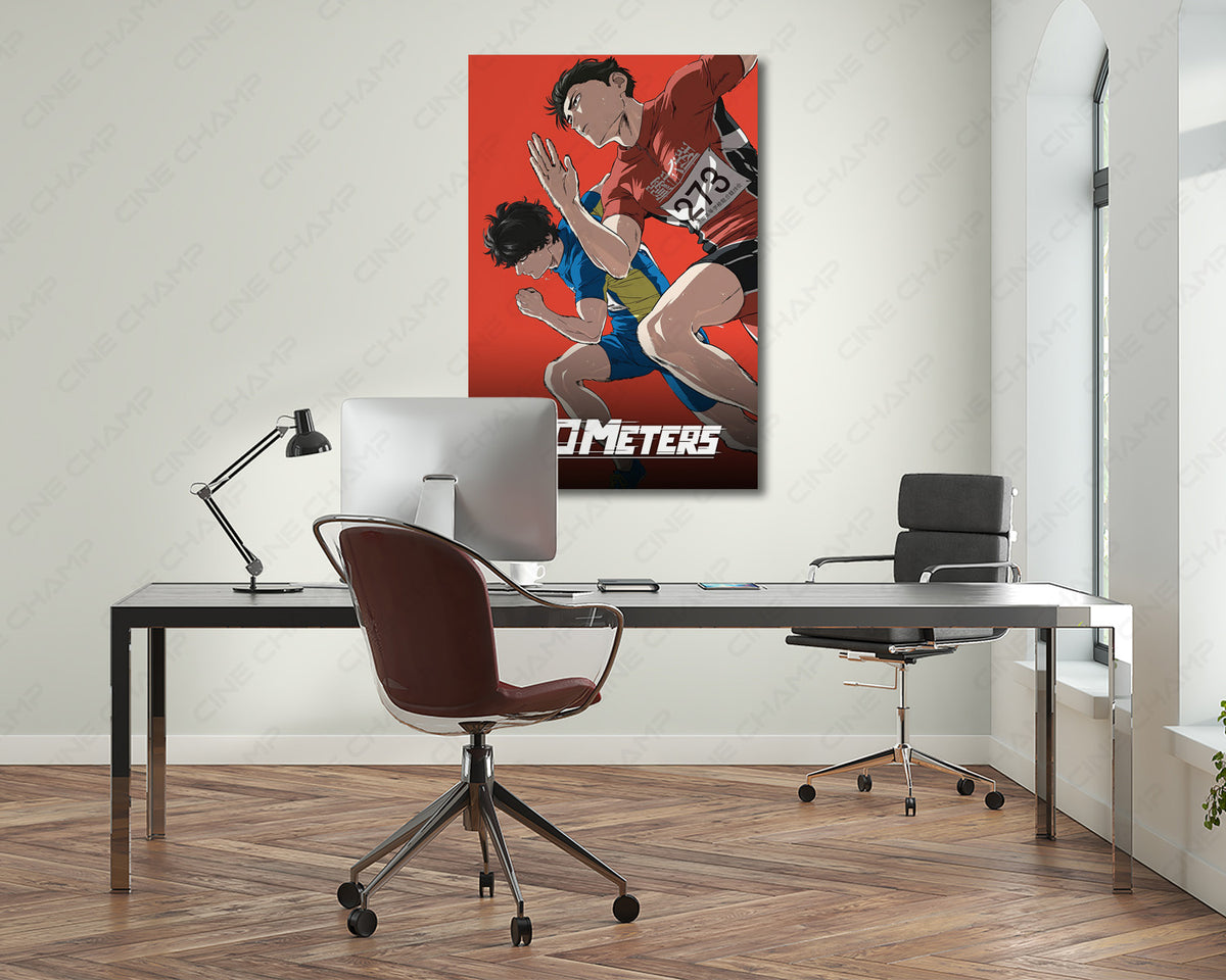 100 METERS Canvas Wall Art Anime Track Racing Home Decor