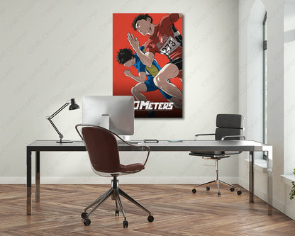 100 METERS Canvas Wall Art Anime Track Racing Home Decor