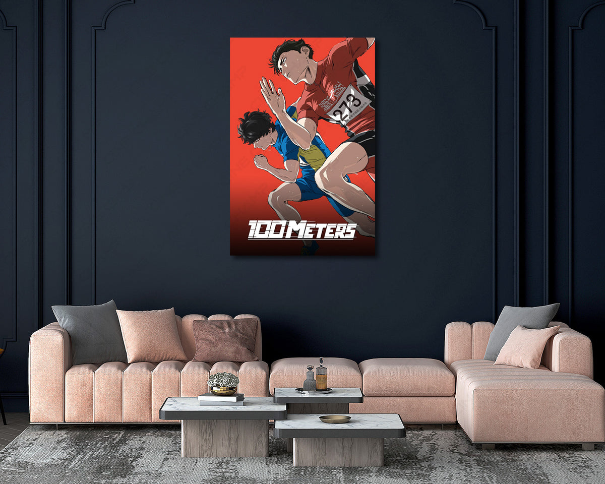 100 METERS Anime Canvas Print