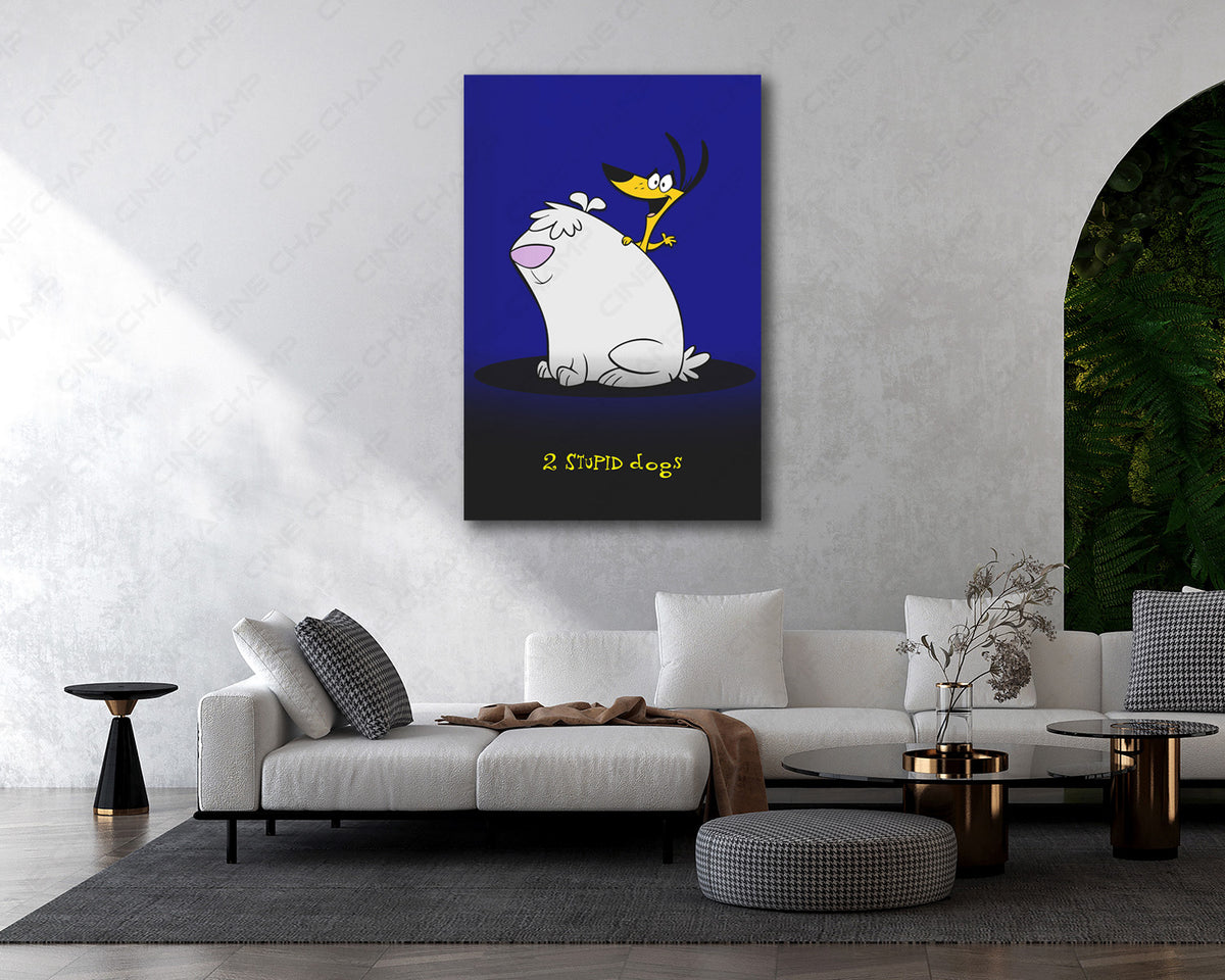 2 Stupid Dogs Cartoon Canvas Print