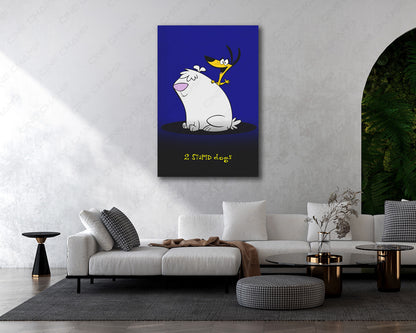 2 Stupid Dogs Cartoon Canvas Print