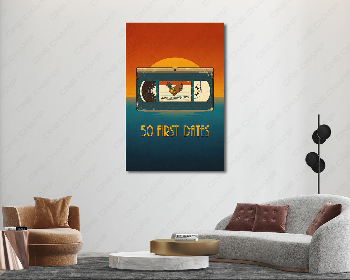 50 First Dates Canvas Wall Art Romantic Movie Artwork