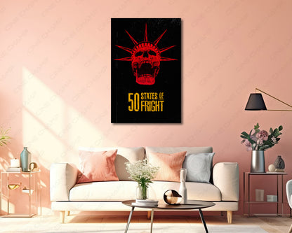 50 States of Fright Canvas Wall Art American Horror Anthology Decor