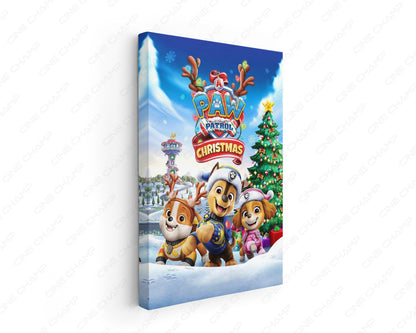 A PAW Patrol Christmas Canvas Wall Art