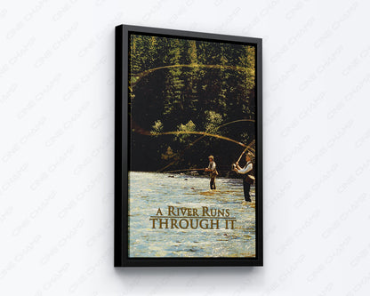 A River Runs Through It Mountain Landscape Canvas