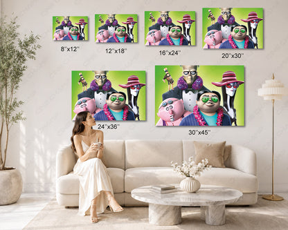 Addams Family Gaming Room Canvas Decor