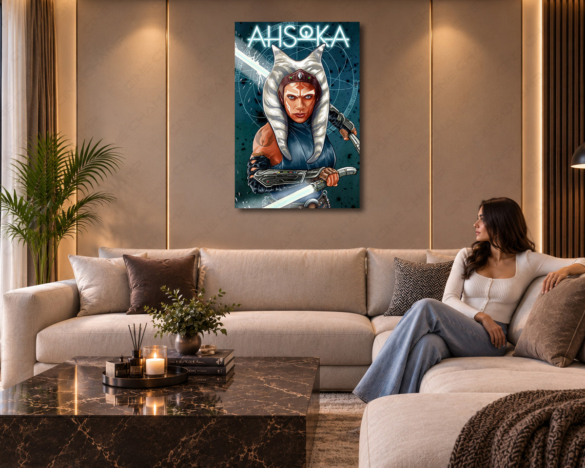 Ahsoka Jedi Inspired Canvas Print for Movie Room Decor