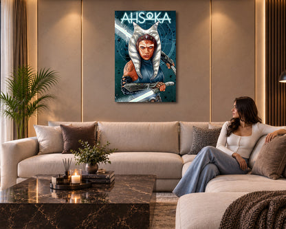 Ahsoka Jedi Inspired Canvas Print for Movie Room Decor