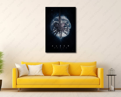 Alien Earth alien invasion canvas artwork