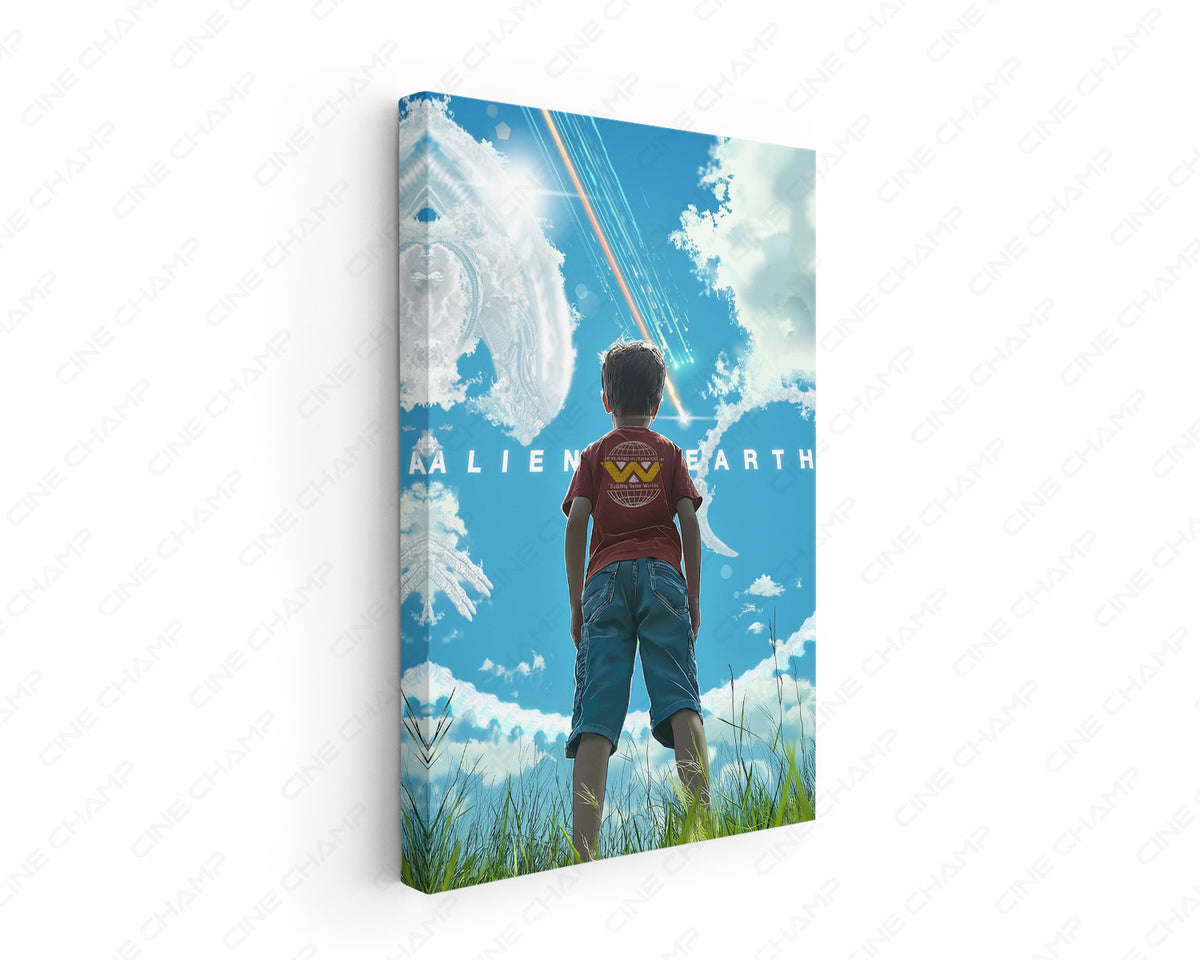 Alien Planet Canvas Wall Art with extraterrestrial scenery