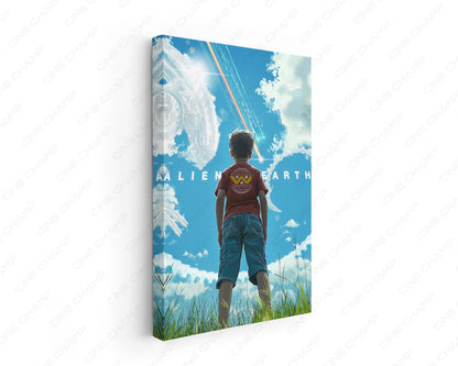Alien Planet Canvas Wall Art with extraterrestrial scenery