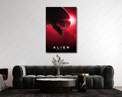Alien Romulus Xenomorph-inspired canvas print for a home theater