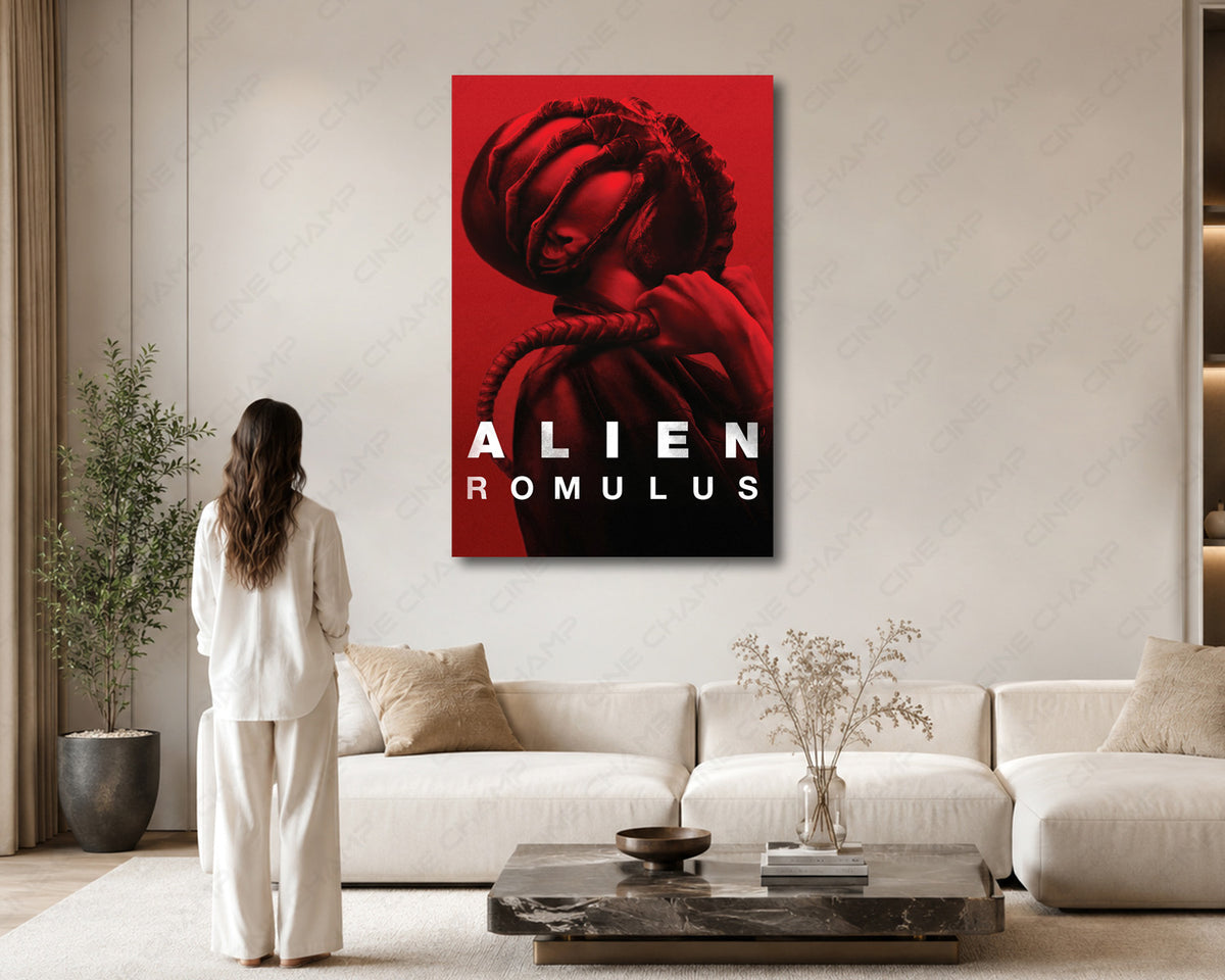 Alien Romulus framed wall decor for a modern movie room