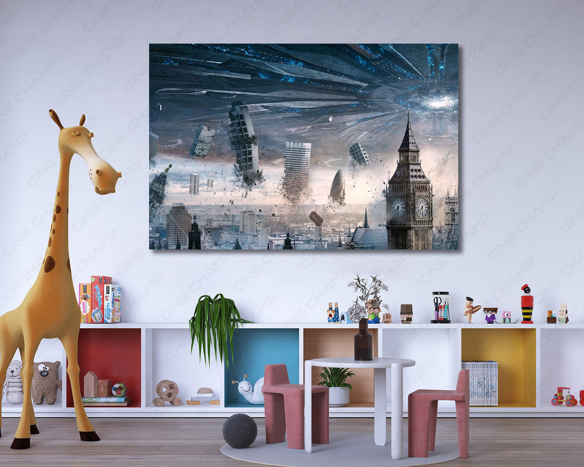 Alien battle movie wall art