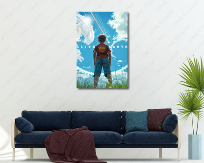 Alien planet landscape canvas print for sci-fi fans