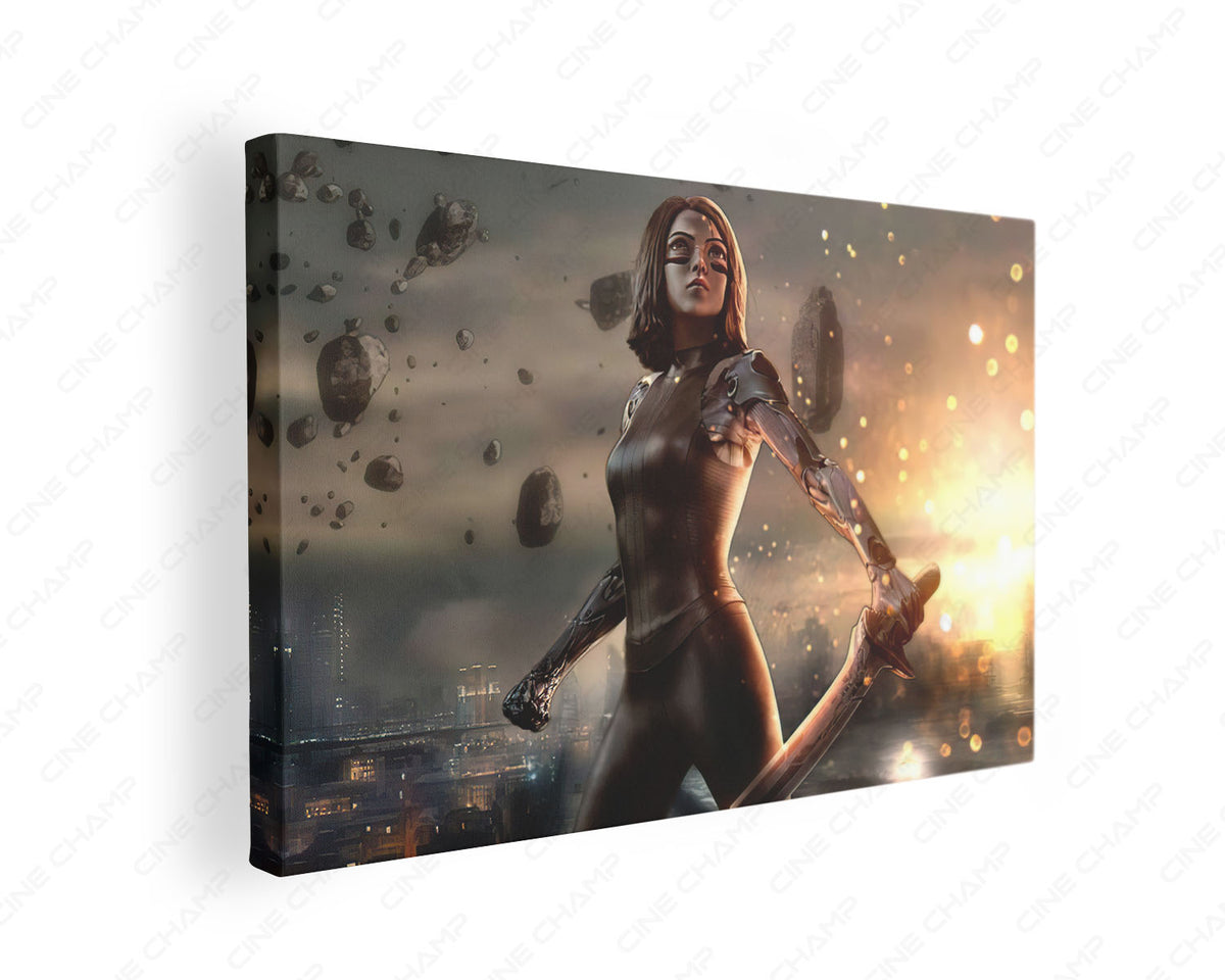 Alita Battle Angel Glowing Canvas Wall Art
