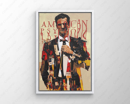 American Psycho character canvas mounted on a durable 1.5-inch wooden frame