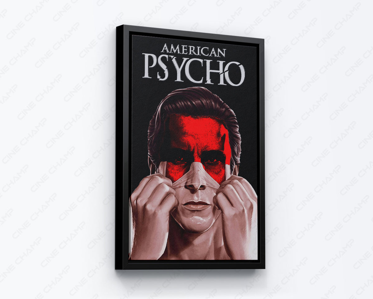 American Psycho framed canvas wall art featuring a 1.5-inch wooden frame