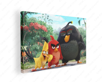 Angry Birds Canvas Wall Art Colorful Bird Squad Decor