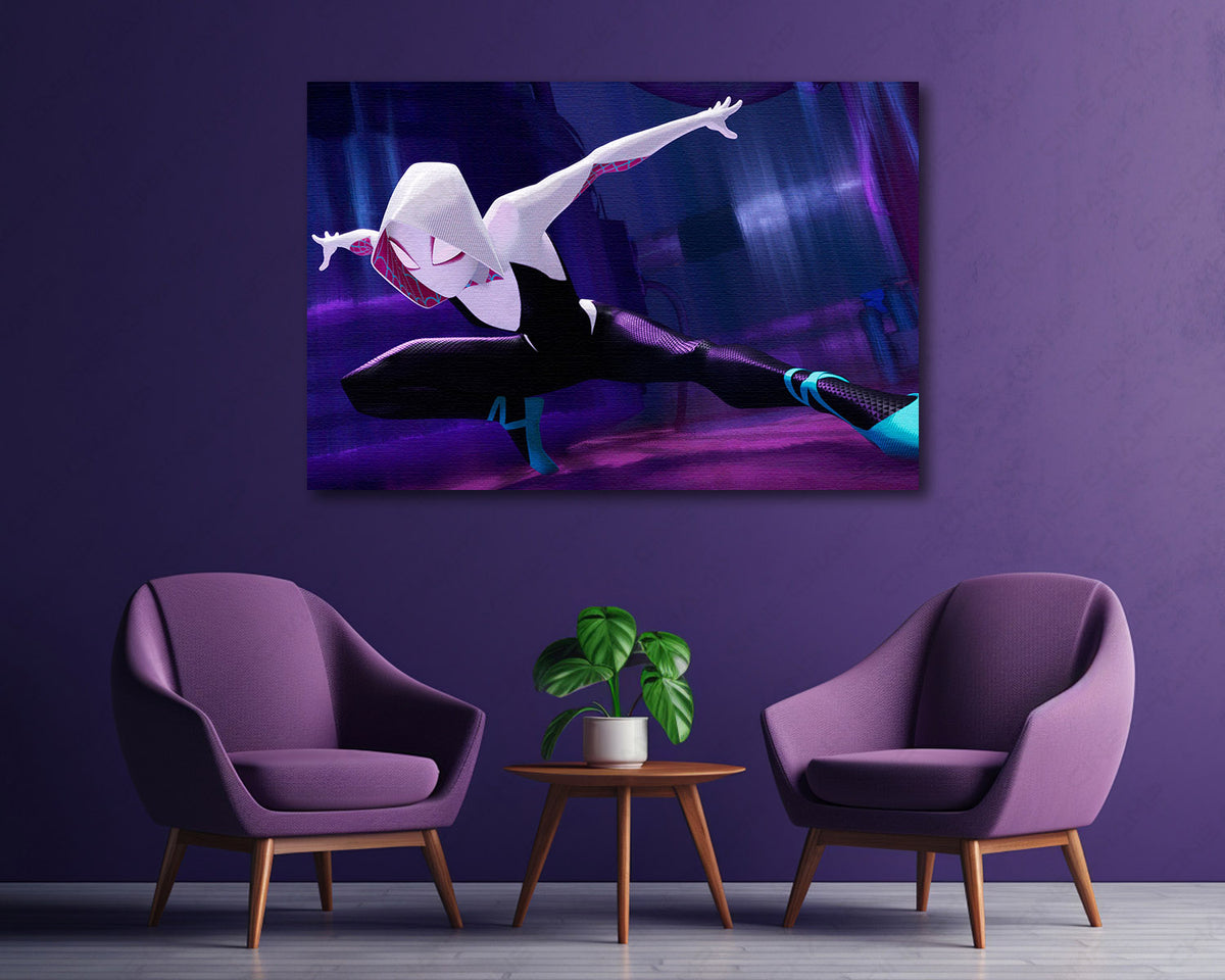Animated superhero Spider Gwen canvas