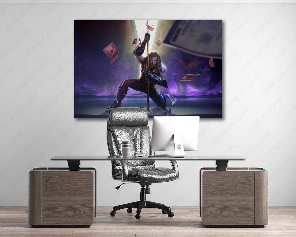 Aquaman Dollar Themed Canvas Print