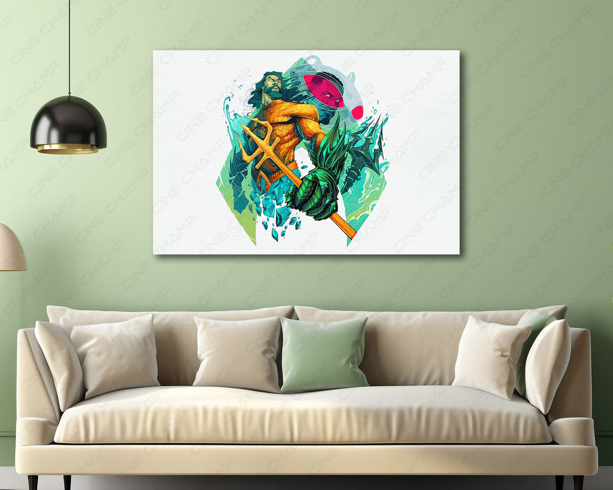 Aquaman Lost Kingdom Illustrated Canvas Print