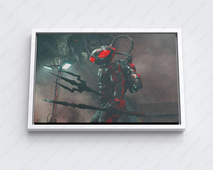 Aquaman and the Lost Kingdom Canvas Print with White Floating Frame for Stylish DC-Themed Wall Decoration