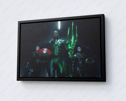Black Manta Aquaman and the Lost Kingdom Canvas Print with Black Floating Frame