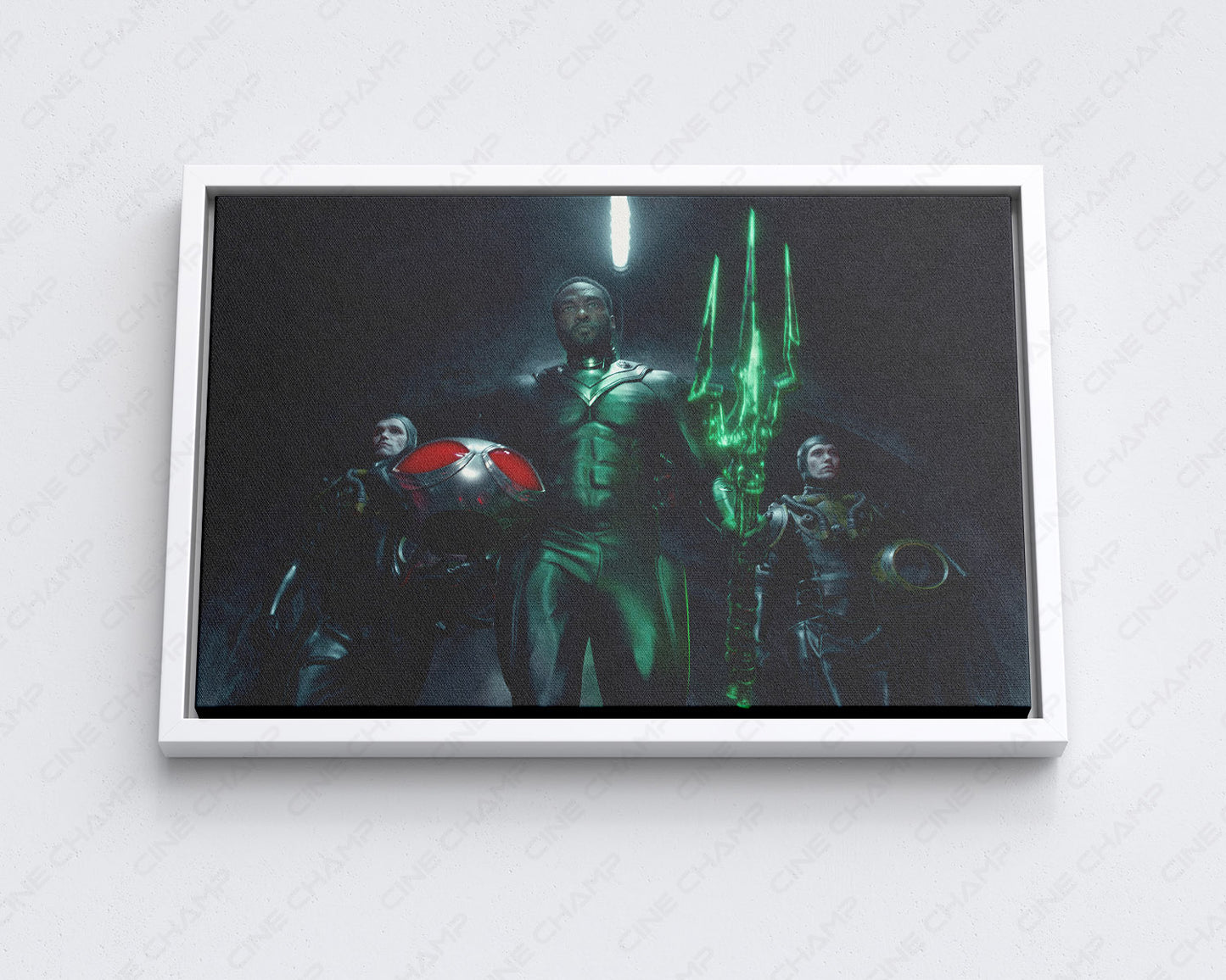 Black Manta Aquaman and the Lost Kingdom Canvas Print with White Floating Frame