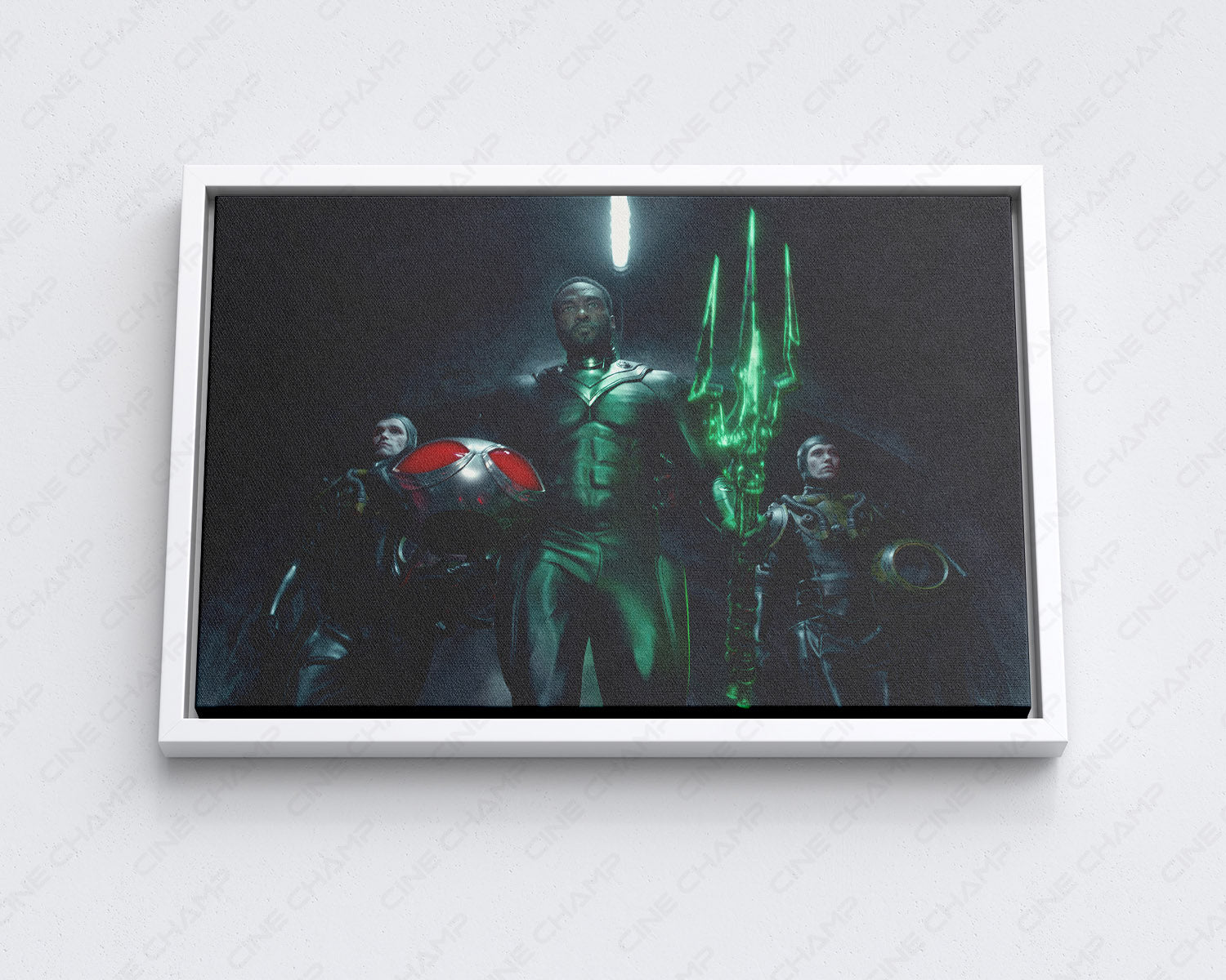 Black Manta Aquaman and the Lost Kingdom Canvas Print with White Floating Frame