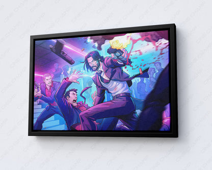 Artistic John Wick character wall artwork