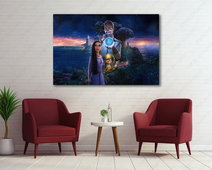 Asha inspired Disney canvas artwork