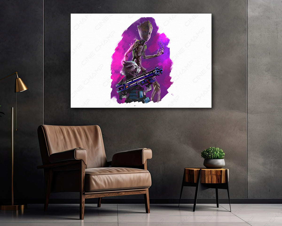 Avengers Infinity War Groot Rocket artwork