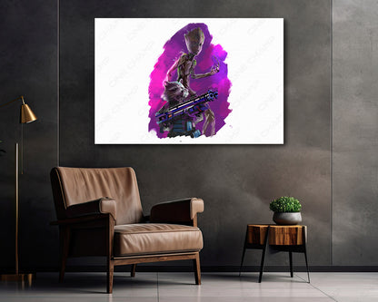 Avengers Infinity War Groot Rocket artwork