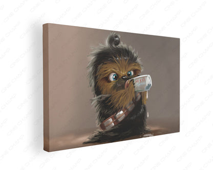 Baby Chewbacca Canvas Print Gallery Wrap Featuring Star Wars Wookiee Inspired Wall Artwork