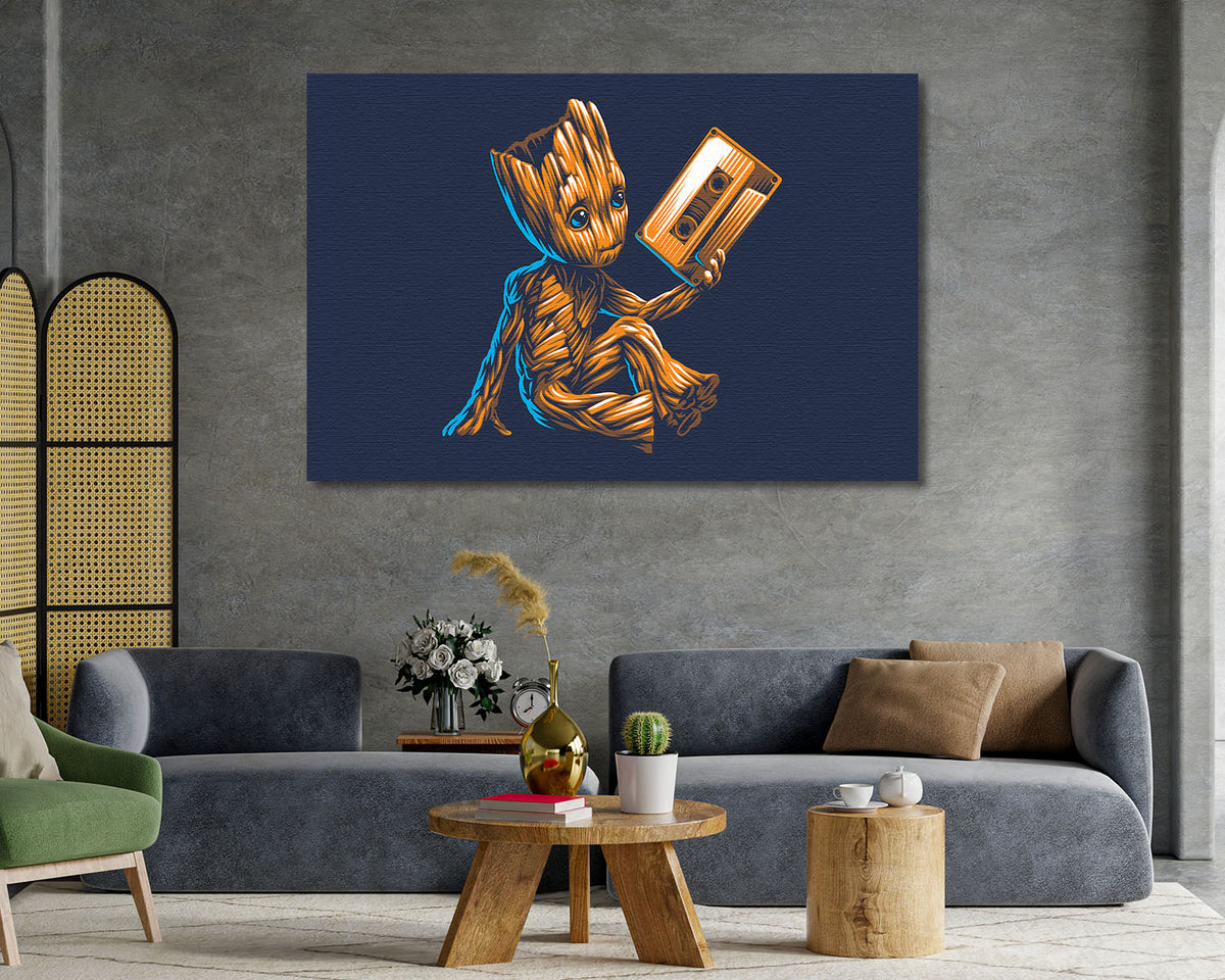 Baby Groot Minimal Canvas Print Guardians Decor
