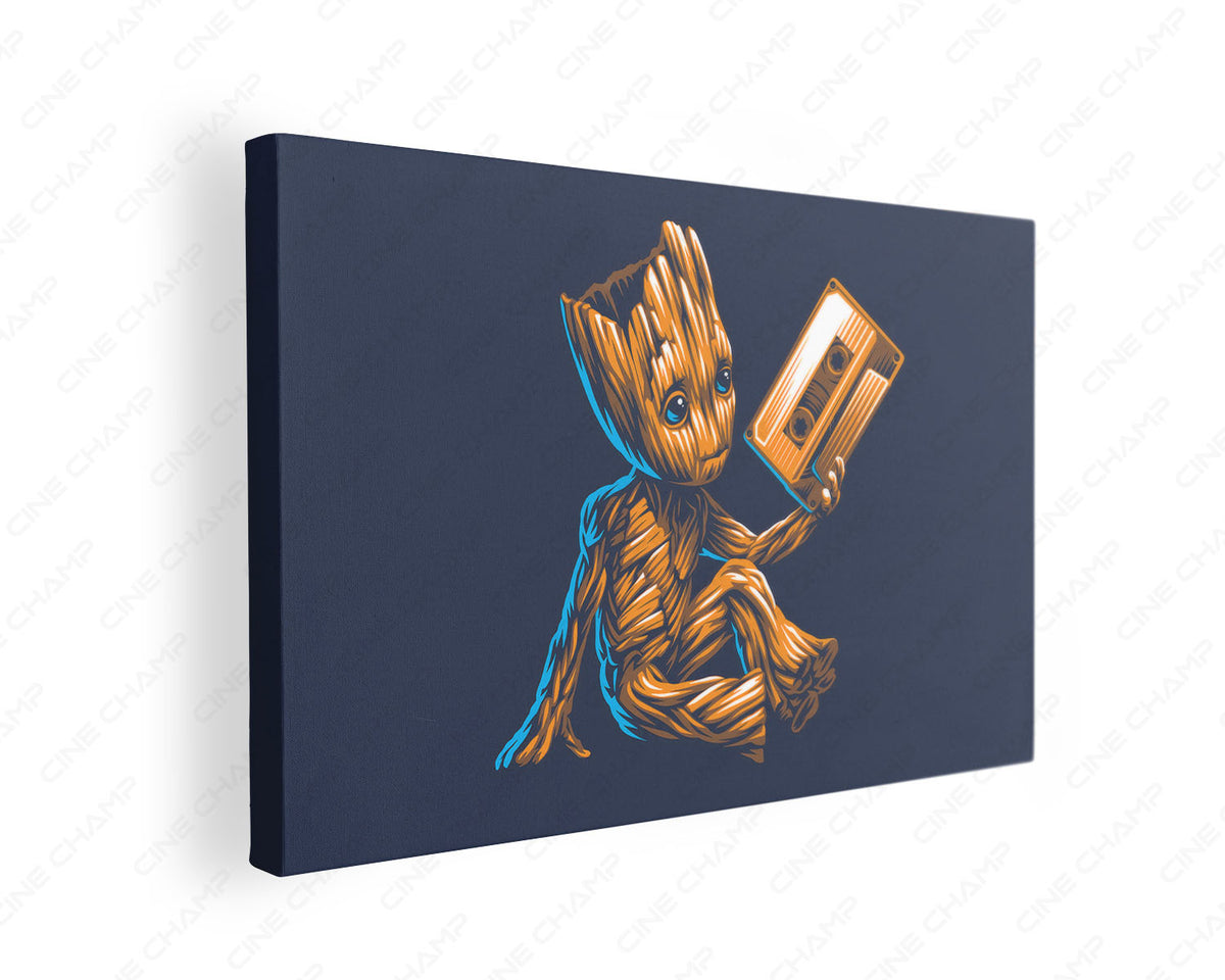 Baby Groot Minimal Canvas Wall Art Modern Movie Decor