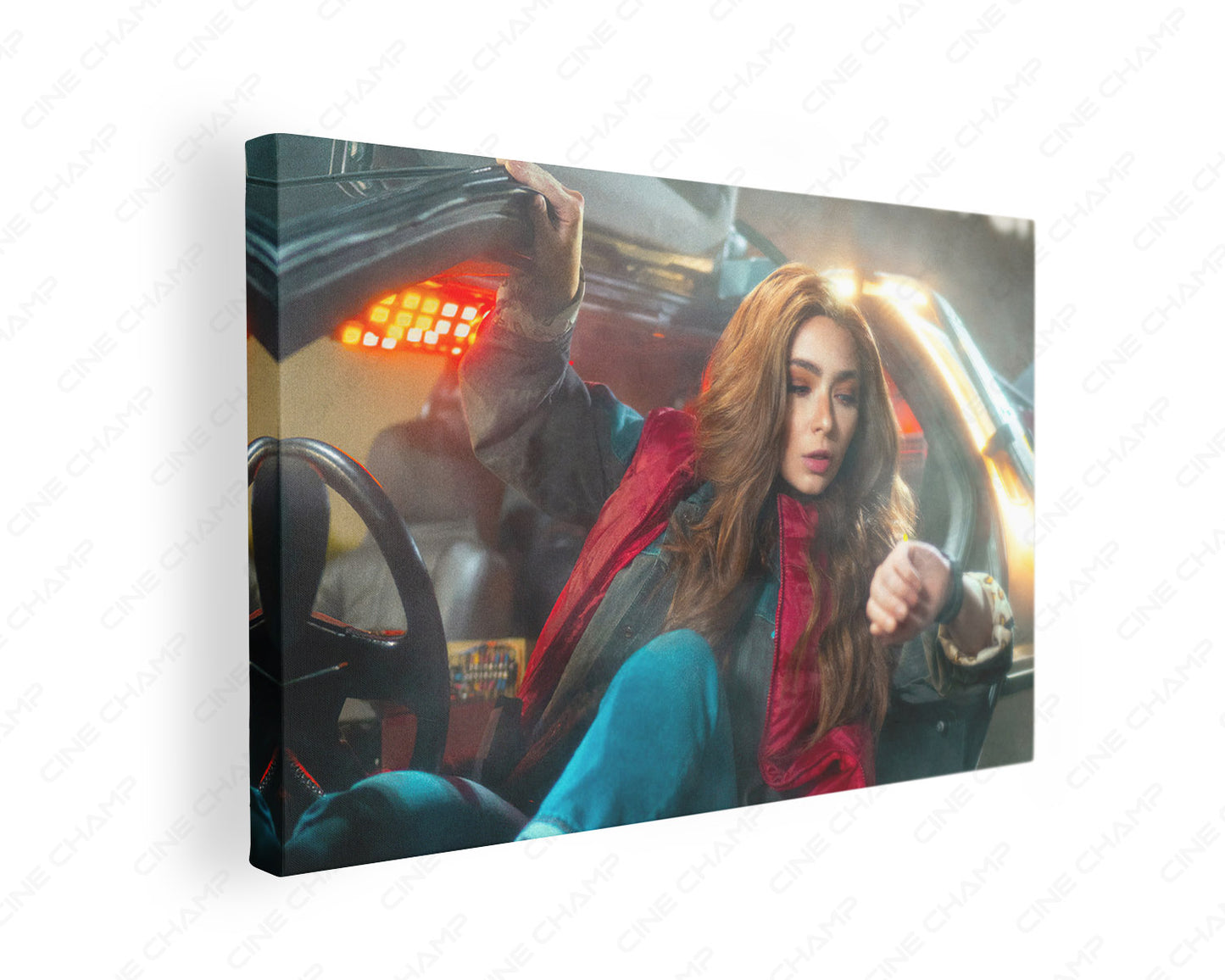Back to the Future inspired canvas gallery wrap wall art for modern home, office, and movie room decor