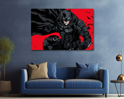 Batman Comic Illustrated Canvas Print