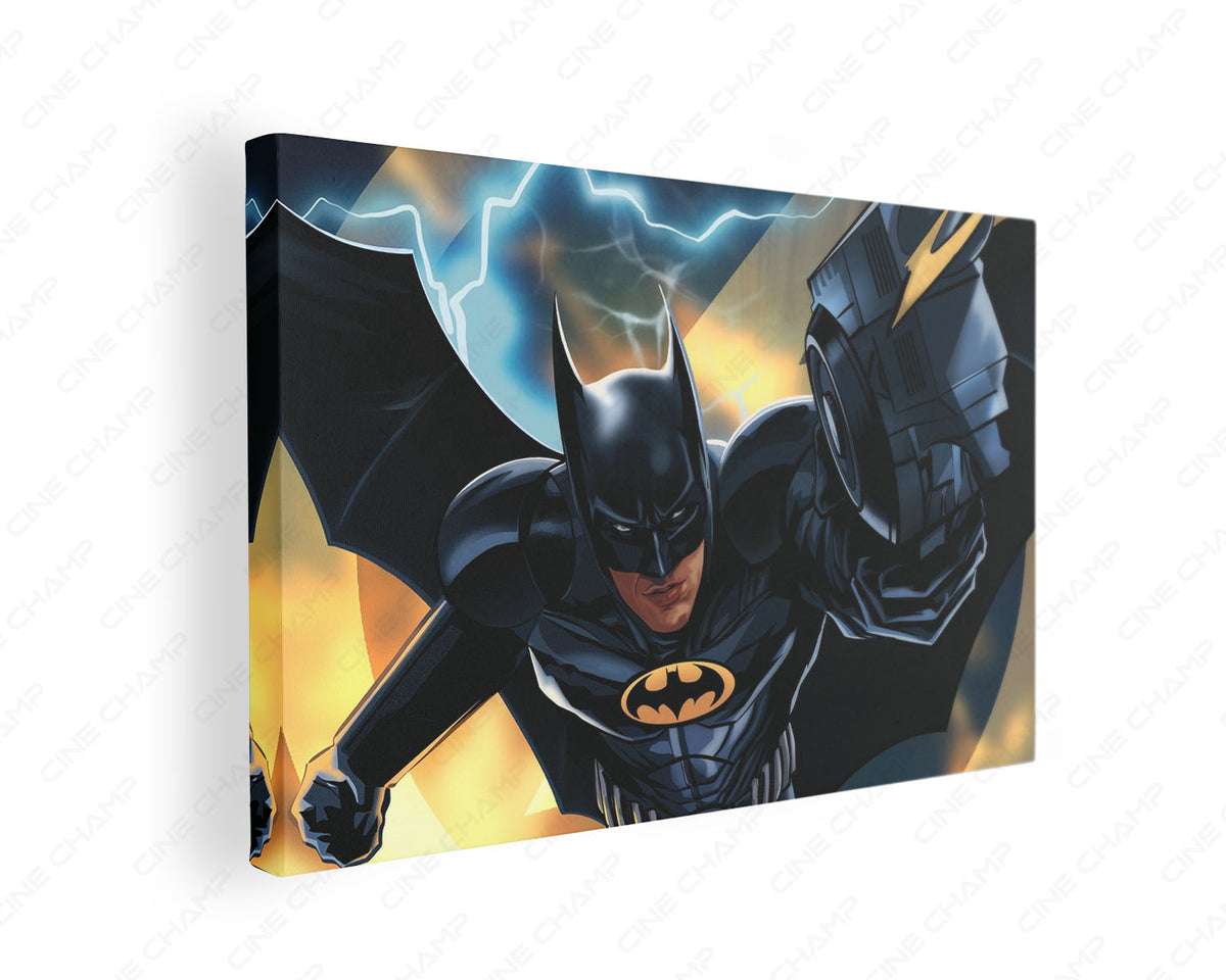 Batman In The Flash Canvas Wall Art
