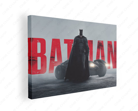 Batman Sleek Black Canvas Wall Art Dark Knight Decor