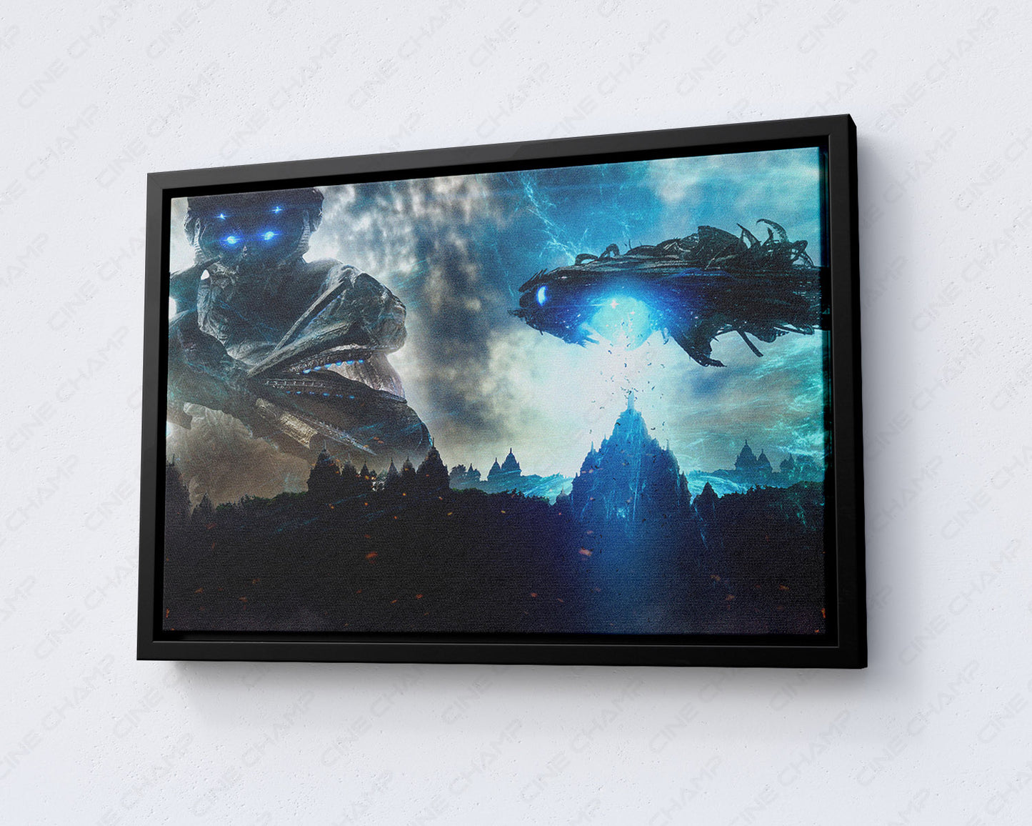 Beyond Skyline Canvas Print with Black Floating Frame