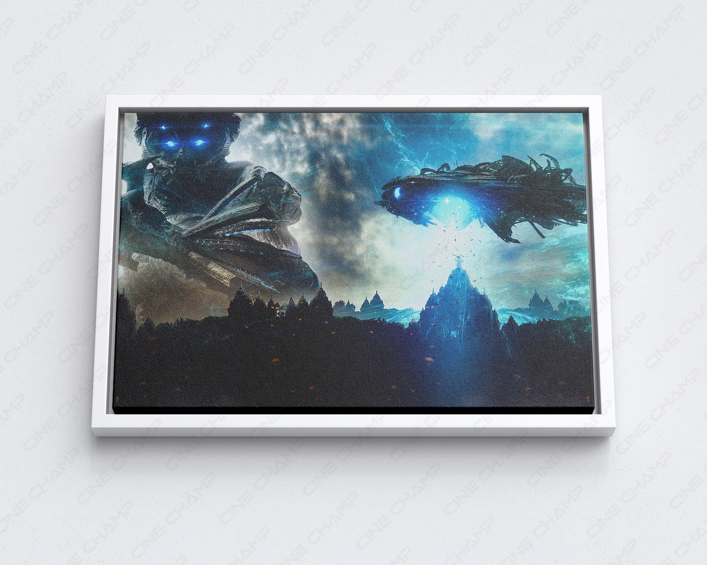 Beyond Skyline Canvas Print with White Floating Frame