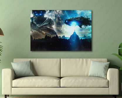 Beyond Skyline Canvas Wall Art in a Luxury Living Room