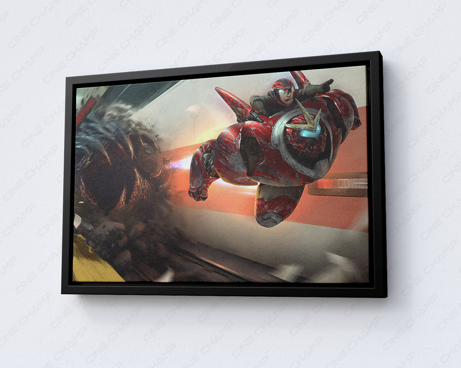 Big Hero 6 Movie Canvas Wall Art with Black Floating Frame