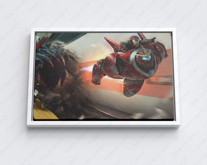Big Hero 6 Movie Canvas Wall Art with White Floating Frame
